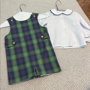 Little English- 2T- Plaid Sleeveless Romper Set